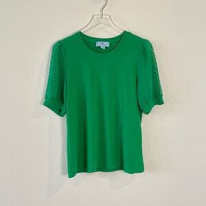 CeCe Green Women's Puff Sleeve Top